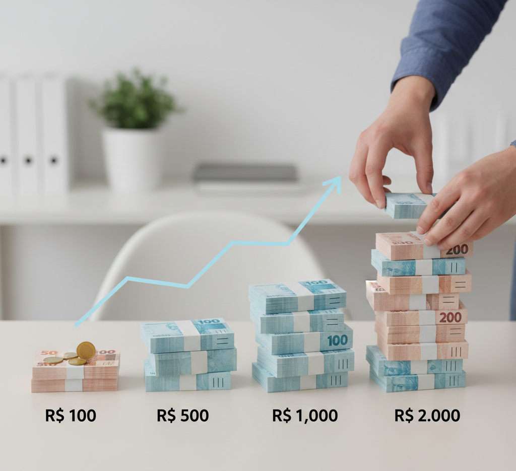 uma imagem mostrando evolução dos aportes