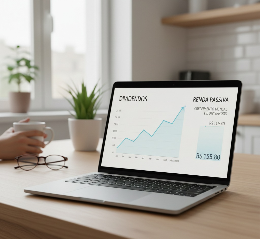 uma imagem msotrando dividendo e notebook